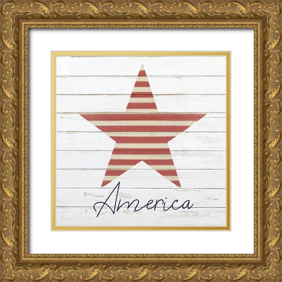 Kimberly, Allen 20x20 Gold Ornate Wood Framed with Double Matting Museum Art Print Titled - God Bless America 3