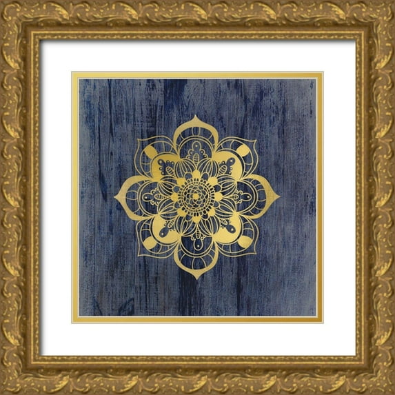 Kimberly, Allen 20x20 Gold Ornate Wood Framed with Double Matting Museum Art Print Titled - Golden Mandala 3