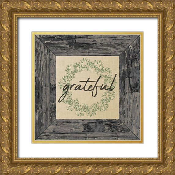 Kimberly, Allen 20x20 Gold Ornate Wood Framed with Double Matting Museum Art Print Titled - Grateful Frame