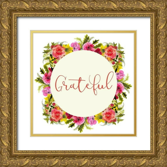 Kimberly, Allen 20x20 Gold Ornate Wood Framed with Double Matting Museum Art Print Titled - Grateful Wreath
