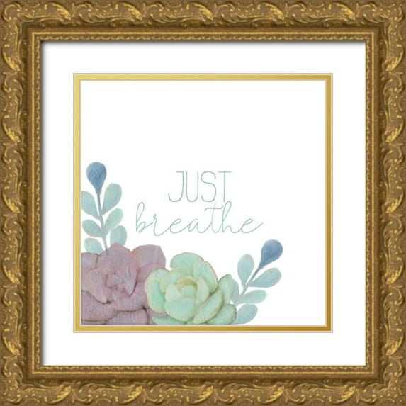 Kimberly, Allen 20x20 Gold Ornate Wood Framed with Double Matting Museum Art Print Titled - Just Breathe 1