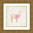 thumbnail image 1 of Kimberly, Allen 20x20 Gold Ornate Wood Framed with Double Matting Museum Art Print Titled - Llama Love 1, 1 of 4