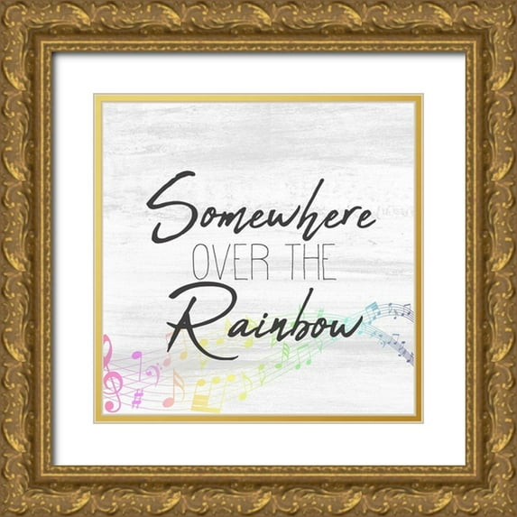 Kimberly, Allen 20x20 Gold Ornate Wood Framed with Double Matting Museum Art Print Titled - Over The Rainbow 5