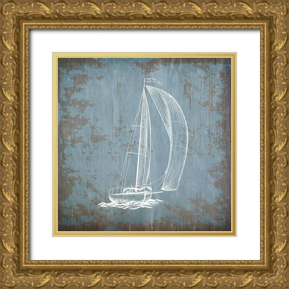 Kimberly, Allen 20x20 Gold Ornate Wood Framed with Double Matting Museum Art Print Titled - Sea Time 5_Sea Time 5