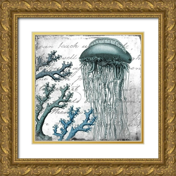 Kimberly, Allen 20x20 Gold Ornate Wood Framed with Double Matting Museum Art Print Titled - Under the Sea 1