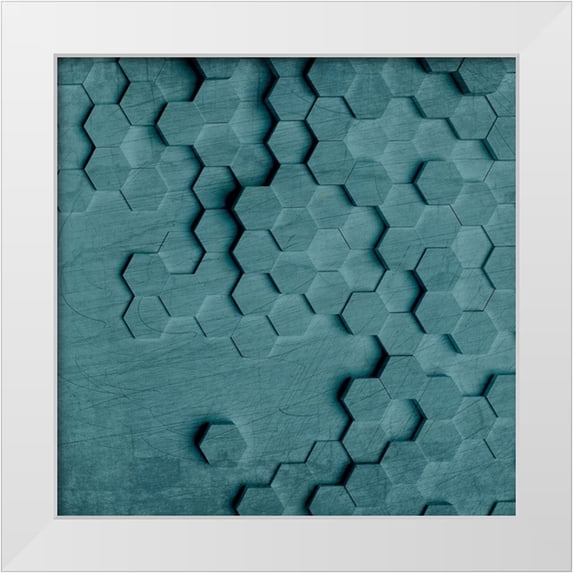 Kimberly, Allen 20x20 White Modern Wood Framed Museum Art Print Titled - Geo Grid 4