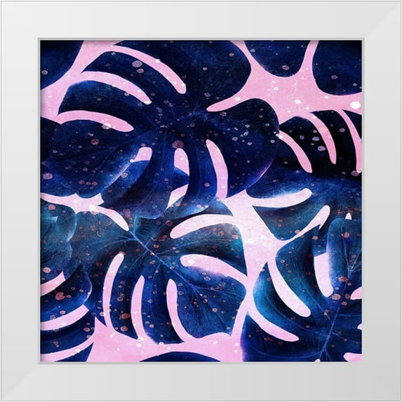 Kimberly, Allen 20x20 White Modern Wood Framed Museum Art Print Titled - Indigo Pink Tropic 2