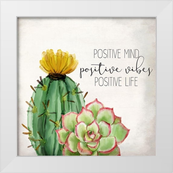 Kimberly, Allen 20x20 White Modern Wood Framed Museum Art Print Titled - Positive Mind