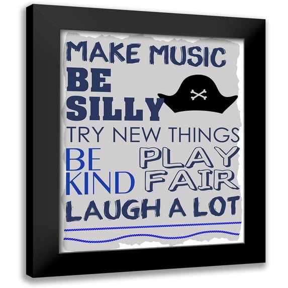 Kimberly, Allen 20x24 Black Modern Framed Museum Art Print Titled - Be Silly 1 Blue