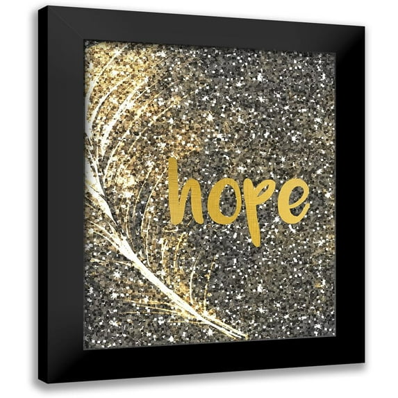 Kimberly, Allen 20x24 Black Modern Framed Museum Art Print Titled - Gold Feather 2