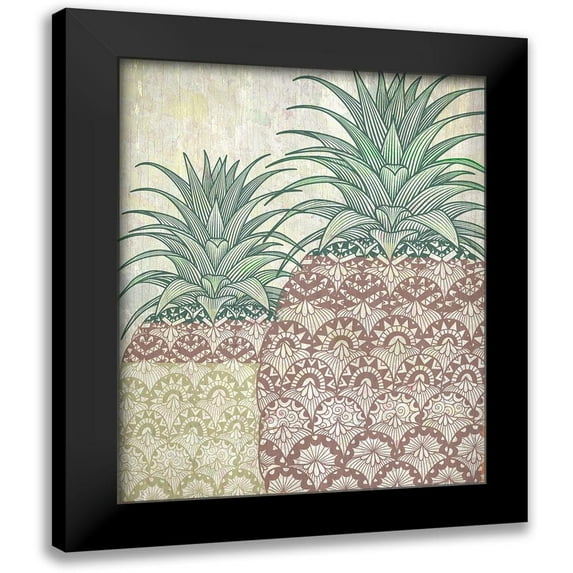 Kimberly, Allen 20x24 Black Modern Framed Museum Art Print Titled - Tri Color Pineapples 2
