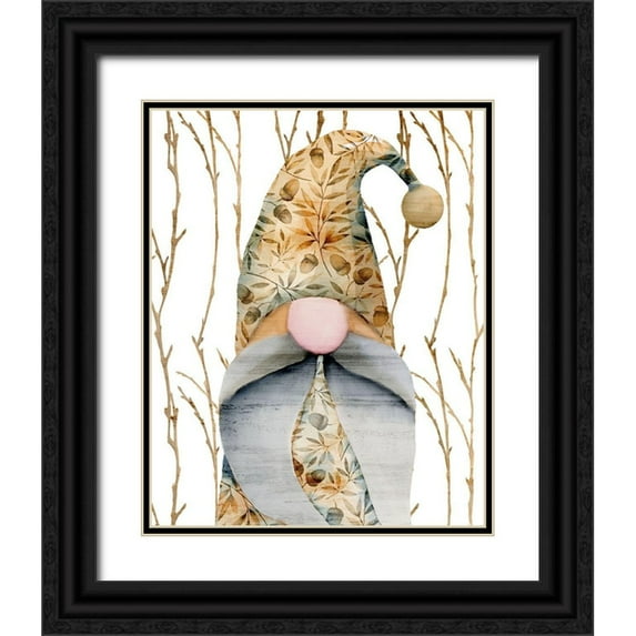 Kimberly, Allen 20x24 Black Ornate Wood Framed with Double Matting Museum Art Print Titled - Gnome 1