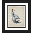 thumbnail image 1 of Kimberly, Allen 20x24 Black Ornate Wood Framed with Double Matting Museum Art Print Titled - Newspaper Sailboat 3, 1 of 4