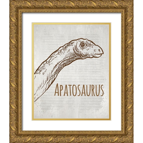 Kimberly, Allen 20x24 Gold Ornate Wood Framed with Double Matting Museum Art Print Titled - Dinosaur 2
