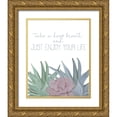 thumbnail image 1 of Kimberly, Allen 20x24 Gold Ornate Wood Framed with Double Matting Museum Art Print Titled - Enjoy your Life, 1 of 4
