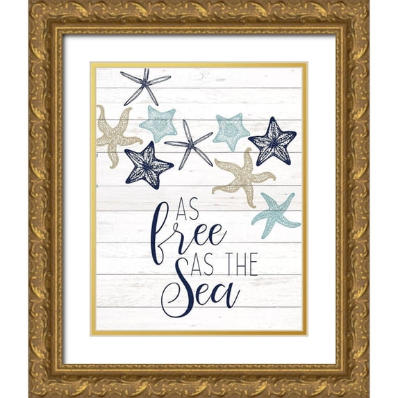 Kimberly, Allen 20x24 Gold Ornate Wood Framed with Double Matting Museum Art Print Titled - The Sea 2