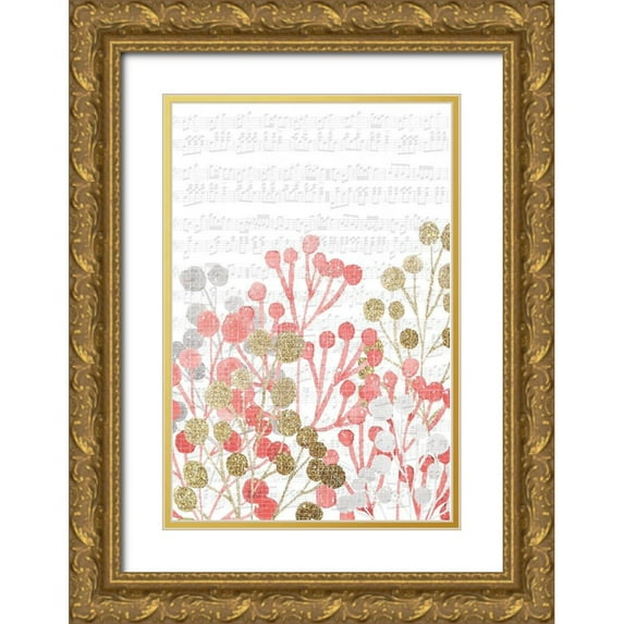 Kimberly, Allen 23x32 Gold Ornate Wood Framed with Double Matting Museum Art Print Titled - Music in the Garden 2