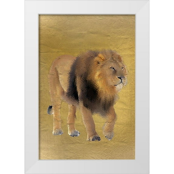 Kimberly, Allen 23x32 White Modern Wood Framed Museum Art Print Titled - Lion Gold