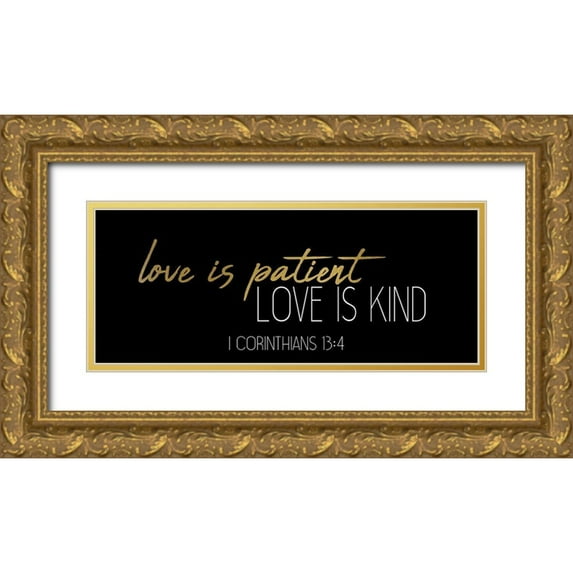 Kimberly, Allen 24x12 Gold Ornate Wood Framed with Double Matting Museum Art Print Titled - Love Is Panel