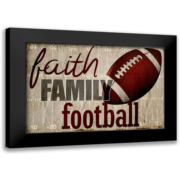 Kimberly, Allen 24x17 Black Modern Framed Museum Art Print Titled - Faith Family Football