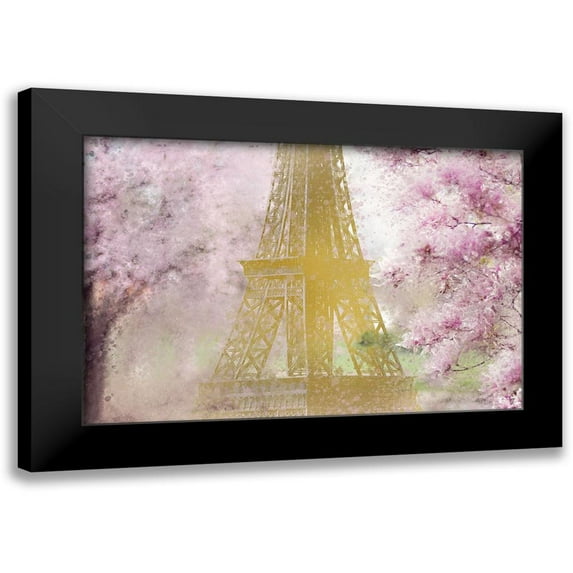 Kimberly, Allen 24x17 Black Modern Framed Museum Art Print Titled - Pink Paris