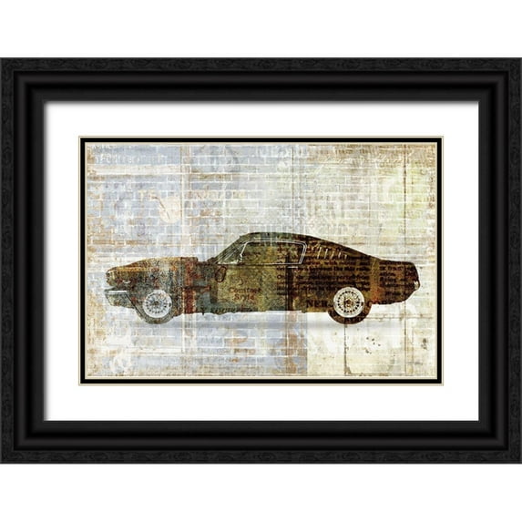 Kimberly, Allen 24x17 Black Ornate Wood Framed with Double Matting Museum Art Print Titled - Mustang