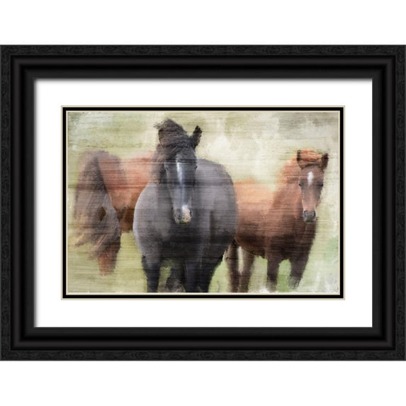 Kimberly, Allen 24x17 Black Ornate Wood Framed with Double Matting Museum Art Print Titled - My Three