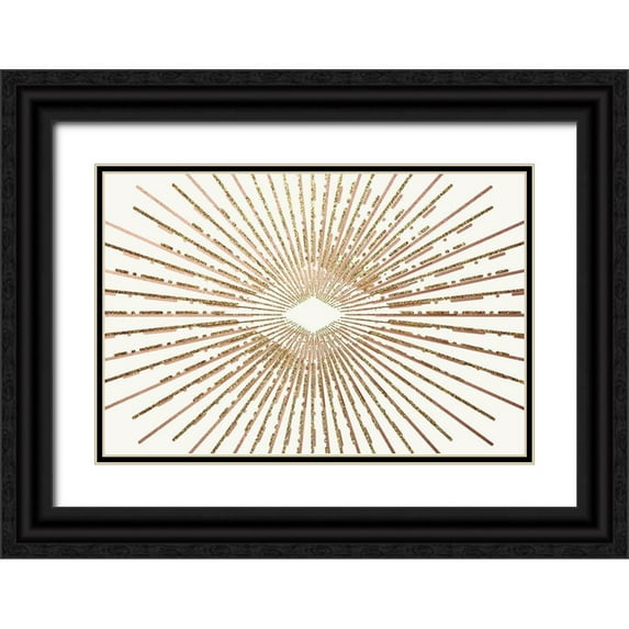 Kimberly, Allen 24x17 Black Ornate Wood Framed with Double Matting Museum Art Print Titled - Vintage Burst 1