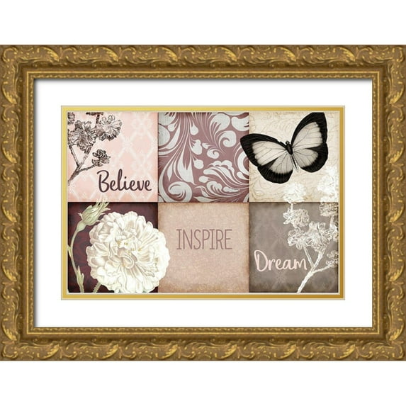Kimberly, Allen 24x17 Gold Ornate Wood Framed with Double Matting Museum Art Print Titled - Believe Inspire Dream