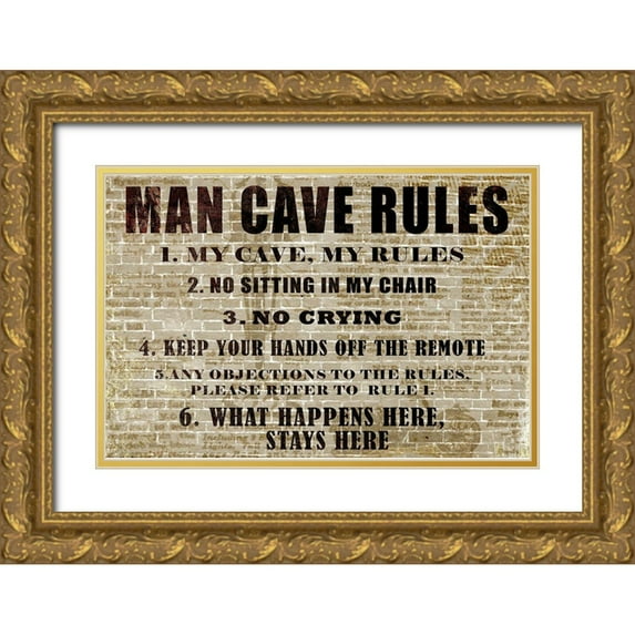 Kimberly, Allen 24x17 Gold Ornate Wood Framed with Double Matting Museum Art Print Titled - My Rules 2