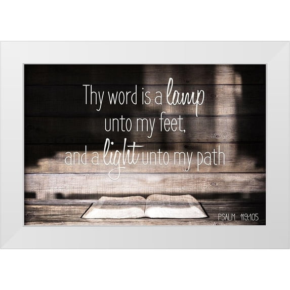 Kimberly, Allen 24x17 White Modern Wood Framed Museum Art Print Titled - Thy Word