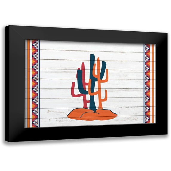 Kimberly, Allen 24x18 Black Modern Framed Museum Art Print Titled - 3 Cactus