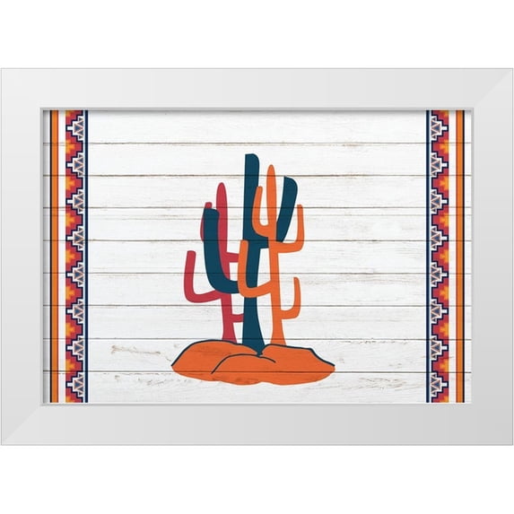 Kimberly, Allen 24x18 White Modern Wood Framed Museum Art Print Titled - 3 Cactus