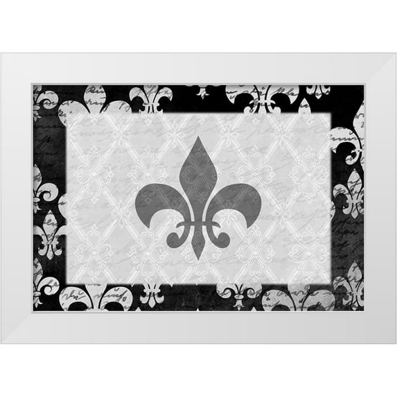 Kimberly, Allen 24x18 White Modern Wood Framed Museum Art Print Titled - Fleur de Lis
