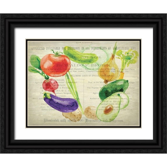 Kimberly, Allen 24x19 Black Ornate Wood Framed with Double Matting Museum Art Print Titled - Fresh Veggies 2
