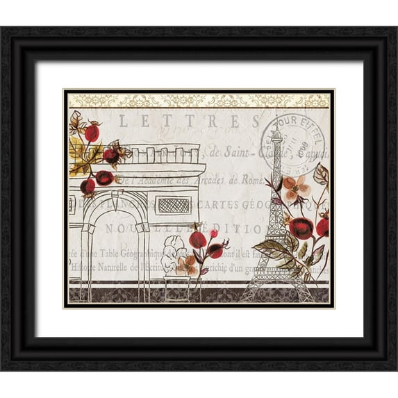 Kimberly, Allen 24x20 Black Ornate Wood Framed with Double Matting Museum Art Print Titled - Paris Mon Amour 5