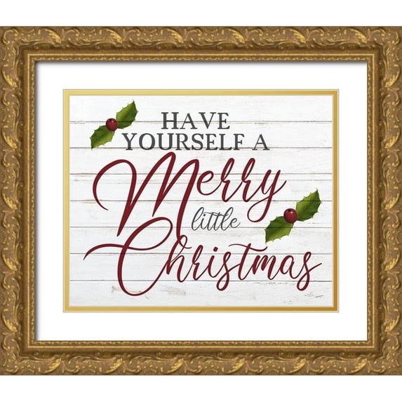 Kimberly, Allen 24x20 Gold Ornate Wood Framed with Double Matting Museum Art Print Titled - Have Yourself A Merry