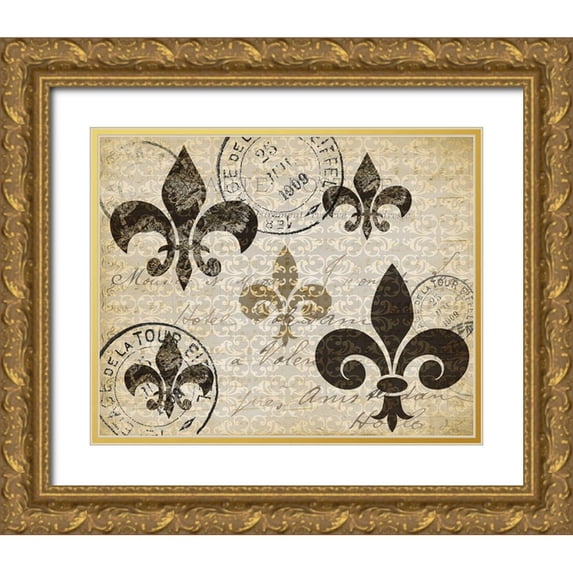 Kimberly, Allen 24x20 Gold Ornate Wood Framed with Double Matting Museum Art Print Titled - Postcard Fleur