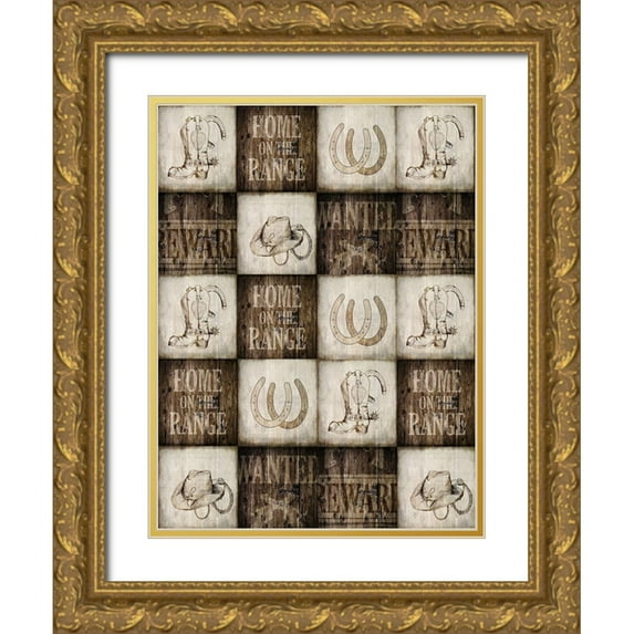 Kimberly, Allen 25x32 Gold Ornate Wood Framed with Double Matting Museum Art Print Titled - Home on The Range 2