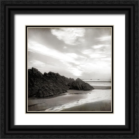 Kimberly, Allen 26x26 Black Ornate Wood Framed with Double Matting Museum Art Print Titled - Beach Day 1