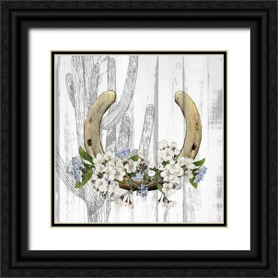 Kimberly, Allen 26x26 Black Ornate Wood Framed with Double Matting Museum Art Print Titled - Cactus Cowboy 2