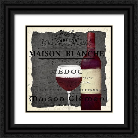 Kimberly, Allen 26x26 Black Ornate Wood Framed with Double Matting Museum Art Print Titled - Good Wine 5