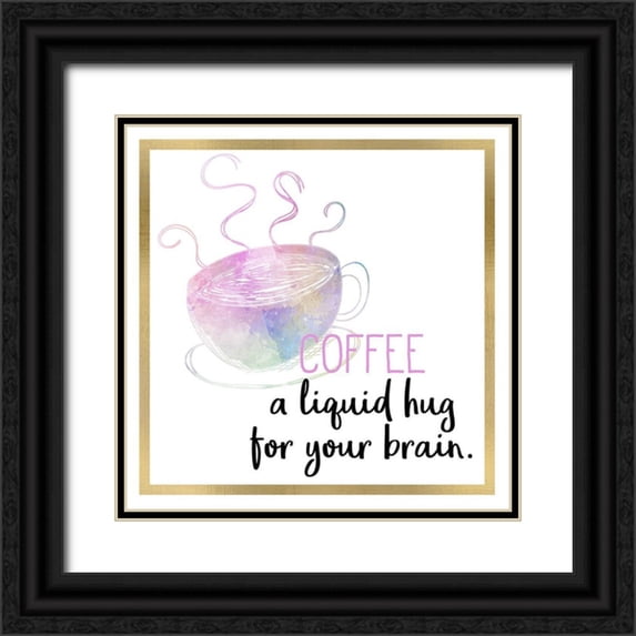 Kimberly, Allen 26x26 Black Ornate Wood Framed with Double Matting Museum Art Print Titled - Just Coffee 5
