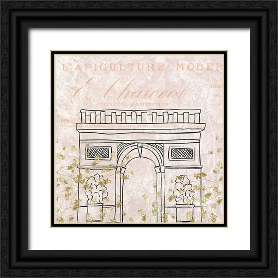 Kimberly, Allen 26x26 Black Ornate Wood Framed with Double Matting Museum Art Print Titled - Paris Blush 4