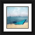 thumbnail image 1 of Kimberly, Allen 26x26 Black Ornate Wood Framed with Double Matting Museum Art Print Titled - Teal Boating, 1 of 4