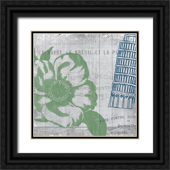 Kimberly, Allen 26x26 Black Ornate Wood Framed with Double Matting Museum Art Print Titled - Travel Blooms 2