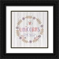 thumbnail image 1 of Kimberly, Allen 26x26 Black Ornate Wood Framed with Double Matting Museum Art Print Titled - Unicorns 2, 1 of 4
