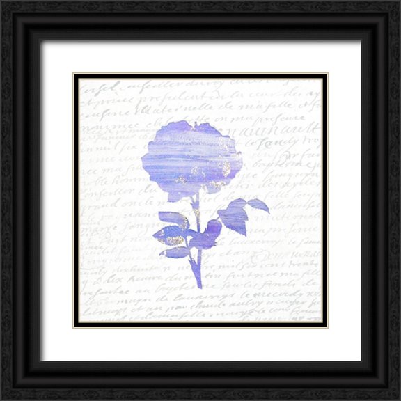 Kimberly, Allen 26x26 Black Ornate Wood Framed with Double Matting Museum Art Print Titled - Violet Silhouette 1