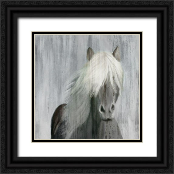 Kimberly, Allen 26x26 Black Ornate Wood Framed with Double Matting Museum Art Print Titled - White Mane