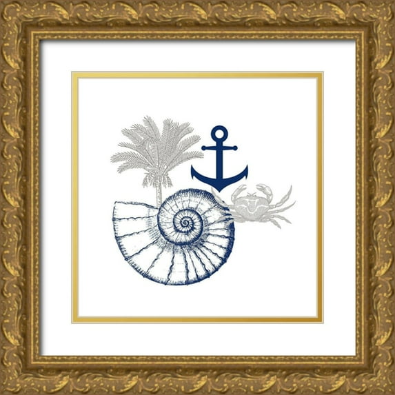 Kimberly, Allen 26x26 Gold Ornate Wood Framed with Double Matting Museum Art Print Titled - Adventures at Sea 5